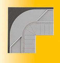 Vollmer 48253 HO Scale Street Curb 90 Degree Corner - Stone Art -- 4-5/16 x 4-5/16 x 1/16" 10.9 x 10.9 x .2cm