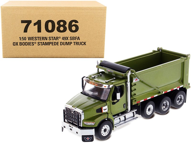 Western Star 49X SBFA OX Bodies Stampede Dump Truck Olive Green Metallic "Transport Series" 1/50 Diecast Model by Diecast Masters free shipping USA