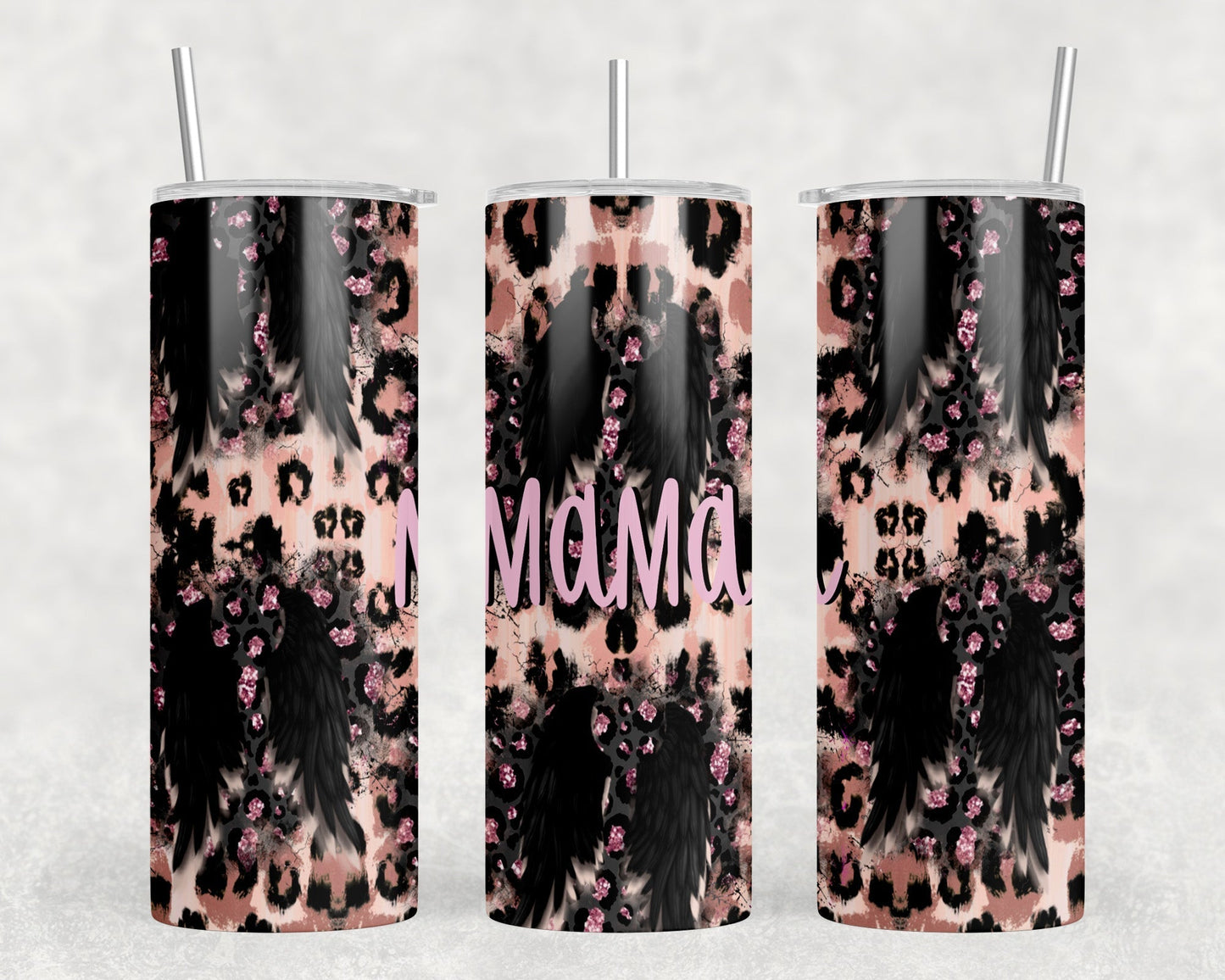 Western Wings Mama - 20 oz Steel Skinny Tumbler - Optional Blue Tooth Speaker - Speaker Color will Vary by Rowdy Ridge Co