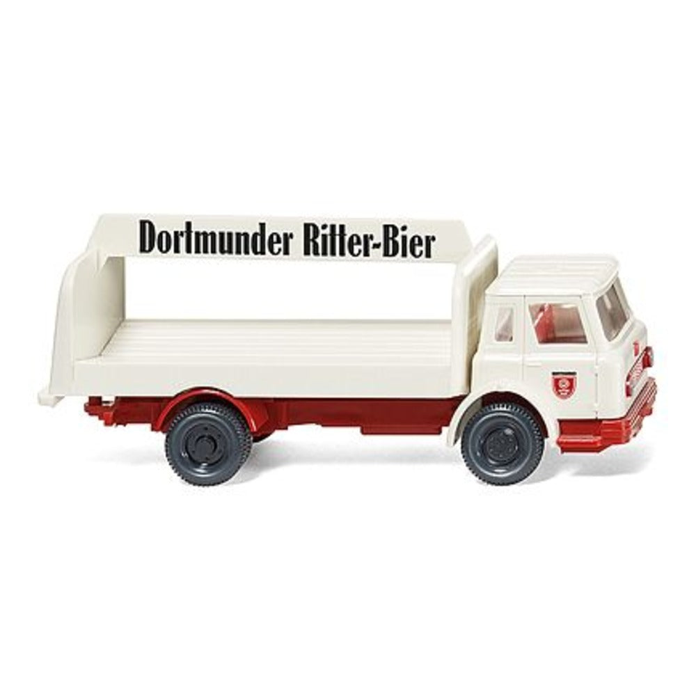Wiking 56001 HO Scale International Harvester Beverage Truck - Assembled -- Dortmunder Ritter-Bier (white, red, black, German Lettering)