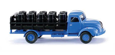 Wiking 57003 HO Scale Magirus S 3500 Flatbed Truck with Barrel Load