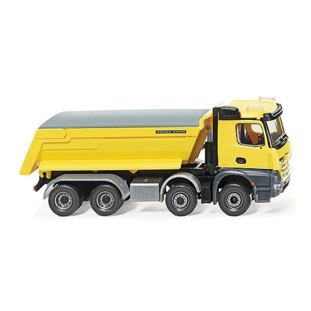 Wiking 67449 HO Scale Mercedes-Benz Arocs Dump Truck - Assembled -- Yellow, Black