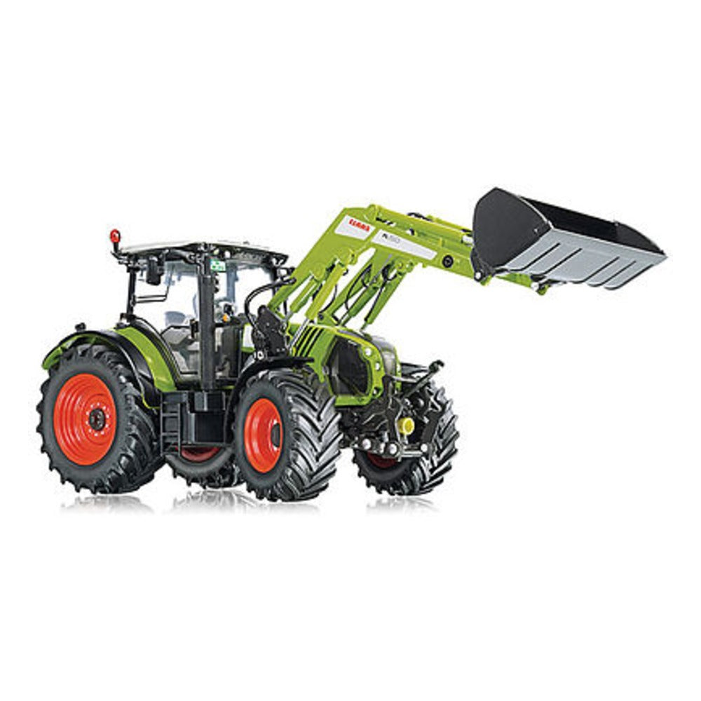 Wiking 77325 11689 Scale Claas Arion 650 Front-End Loader - Assembled -- Green, Red