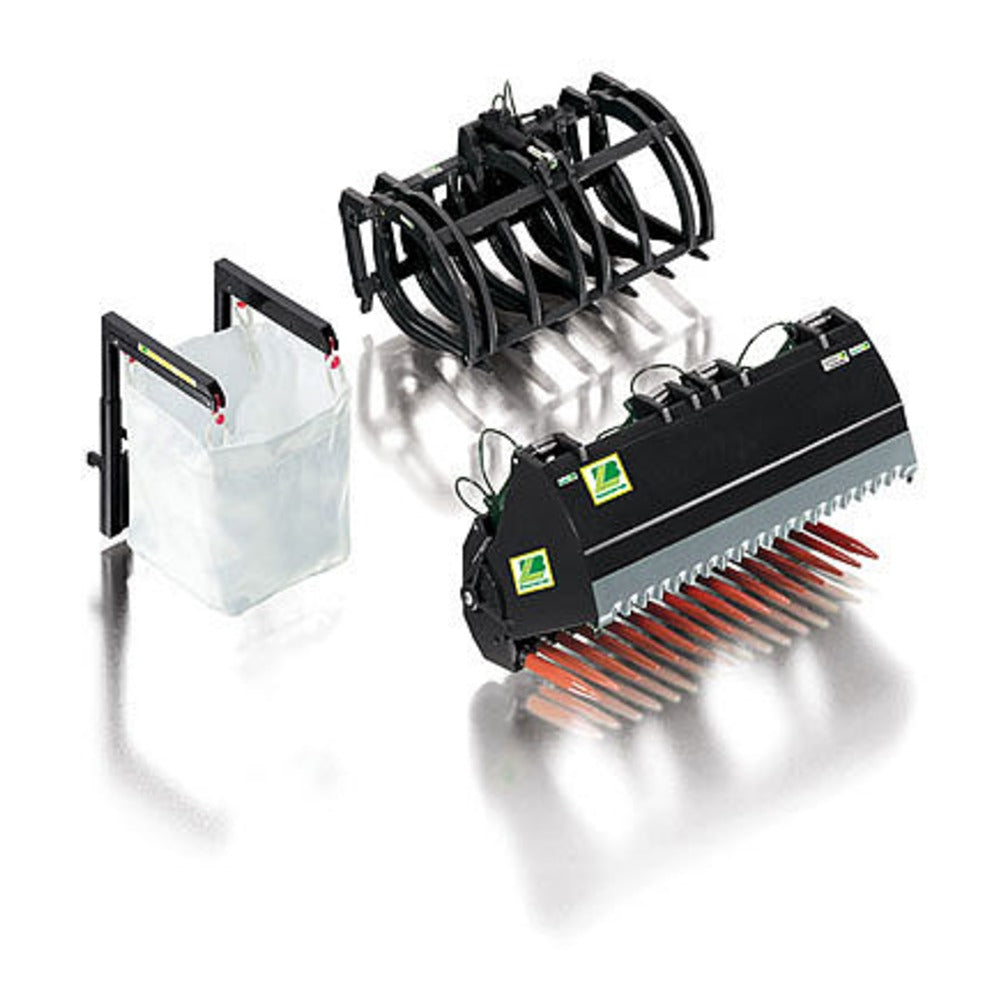 Wiking 77386 11689 Scale Front Loader Attachments -- Set B (black)