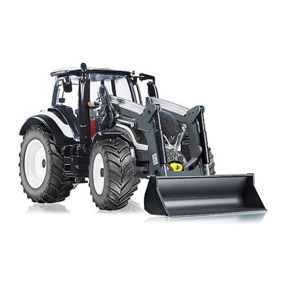 Wiking 77815 1:32 Scale Valtra T174 w/Front-End Loader - Assembled -- Black, White
