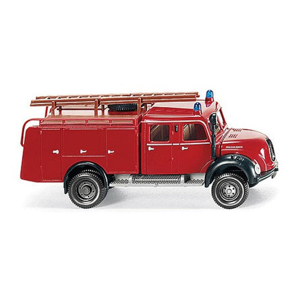 Wiking 86338 HO Scale 1958 Magirus TLF Fire Truck - Assembled -- Fire (red, black)