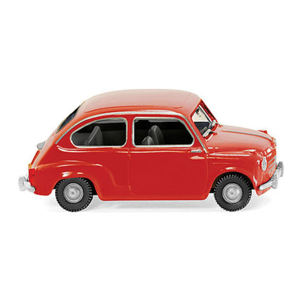 Wiking 9904 HO Scale 1955 Fiat 600 Hardtop - Assembled -- Red