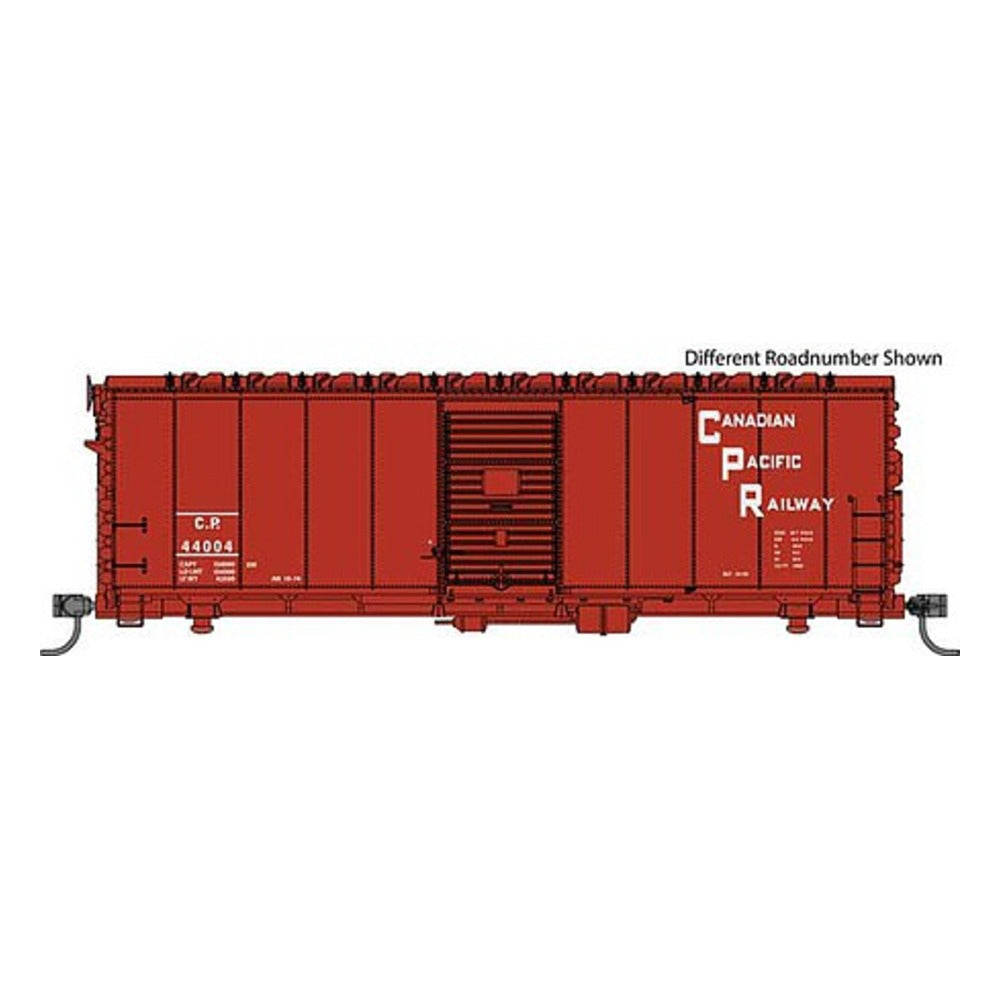 Walthers Mainline 910-1182 HO Scale 40' Association of American Railroads AAR Modernized 1948 Boxcar - Ready to Ru -- Canadian Pacific #44024 (Boxcar Red, Staggered Lettering)