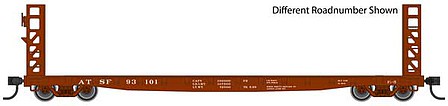 Walthers Mainline 5903 HO Scale 53' GSC Bulkhead Flatcar - Ready to Run -- Santa Fe #93120 (Boxcar Red)
