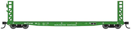 Walthers Mainline 5904 HO Scale 53' GSC Bulkhead Flatcar - Ready to Run -- Burlington Northern #616006 (Cascade Green)