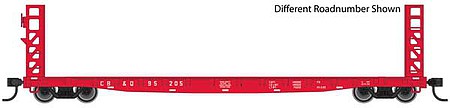 Walthers Mainline 5909 HO Scale 53' GSC Bulkhead Flatcar - Ready to Run -- Chicago, Burlington & Quincy #95249 (red)