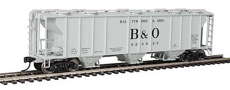 Walthers Mainline 7010 HO Scale 50' Pullman-Standard PS-2 2893 3-Bay Covered Hopper - Ready to Run -- Baltimore & Ohio #628024