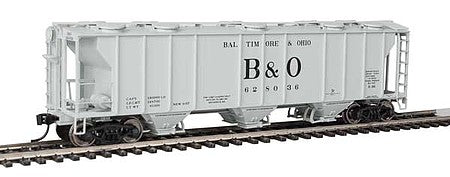 Walthers Mainline 7012 HO Scale 50' Pullman-Standard PS-2 2893 3-Bay Covered Hopper - Ready to Run -- Baltimore & Ohio #628036