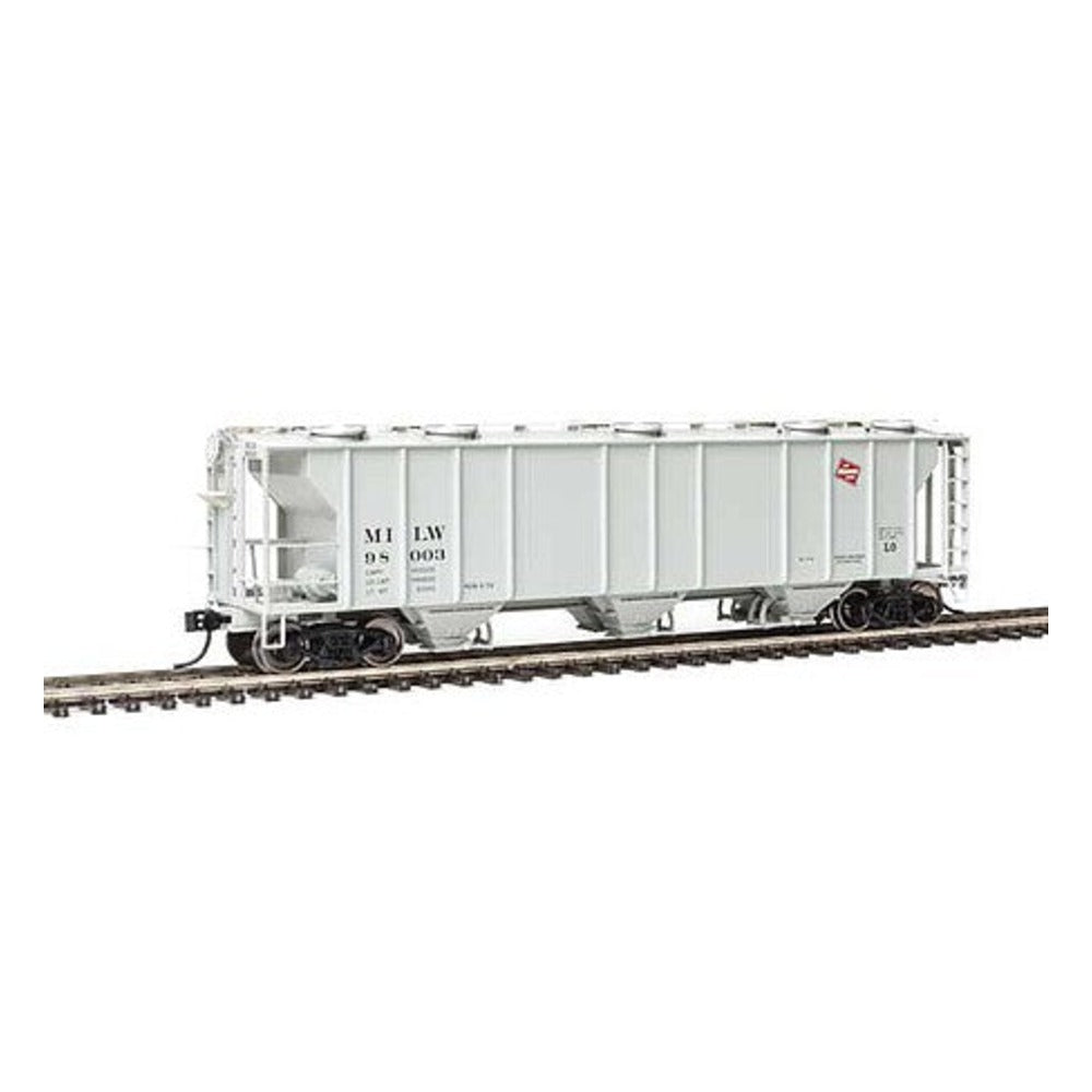 Walthers Mainline 7021 HO Scale 50' Pullman-Standard PS-2 2893 3-Bay Covered Hopper - Ready to Run -- Milwaukee Road #98003