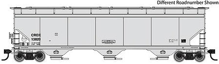 Walthers Mainline 910-7674 HO Scale 60' NSC 5150 3-Bay Covered Hopper - Ready to Run -- Chicago Freight Car Leasing CRDX #13833 (gray)