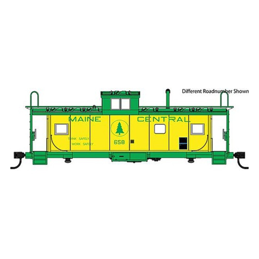 Walthers Mainline 910-8756 HO Scale International Wide-Vision Caboose - Ready to Run -- Maine Central #656 (Harvest Yellow, green)
