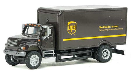 Walthers SceneMaster 949-11294 HO Scale International(R) 4900 Single-Axle Box Van - Assembled -- United Parcel Service (Modern Shield Logo; brown, yellow)