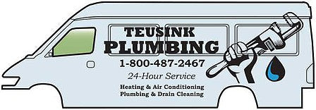 Walthers SceneMaster 949-12207 HO Scale Service Van - Assembled -- Teusink Plumbing (light blue, black)