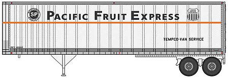 Walthers SceneMaster 949-2514 HO Scale 40' Trailmobile Trailer 2-Pack - Assembled -- Pacific Fruit Express (white, black, orange)
