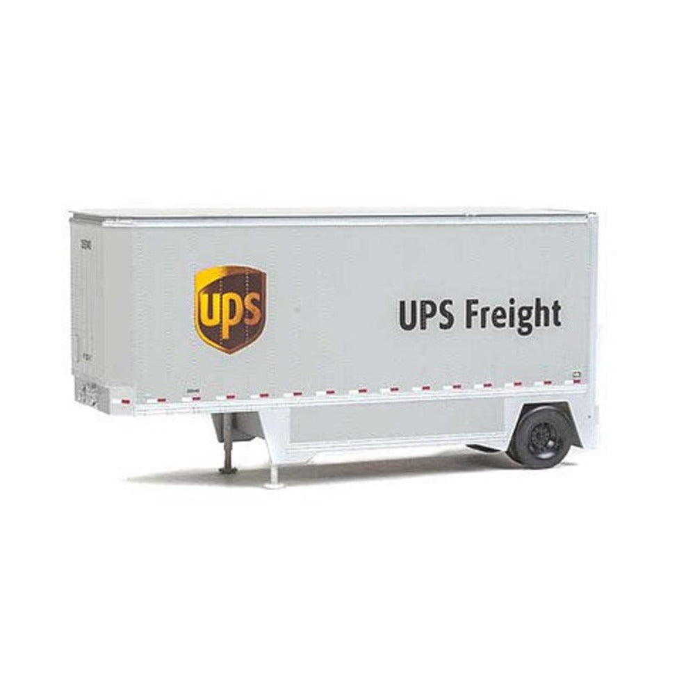 Walthers SceneMaster 949-2551 HO Scale 26' Drop-Floor Trailer 2-Pack - Assembled -- United Parcel Service (Modern Shield Logo; gray, brown, yellow)