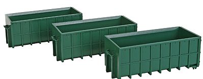 Walthers SceneMaster 4100 HO Large Dumpsters Green pkg(3)