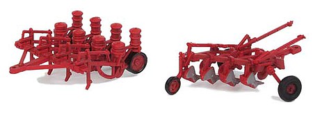 Walthers SceneMaster 4162 HO Farm Plow & Planter Red