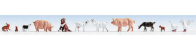 Walthers SceneMaster 6029 HO Farmhouse Animals pkg(12)