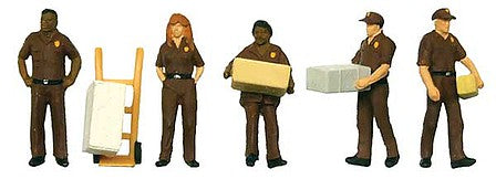Walthers SceneMaster 6043 HO UPS Delivery Personnel pkg(5)
