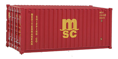 Walthers SceneMaster 8059 HO 20' Container MSC Red