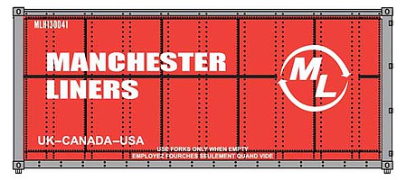 Walthers SceneMaster 8656 HO 20' Smooth Container Manchester