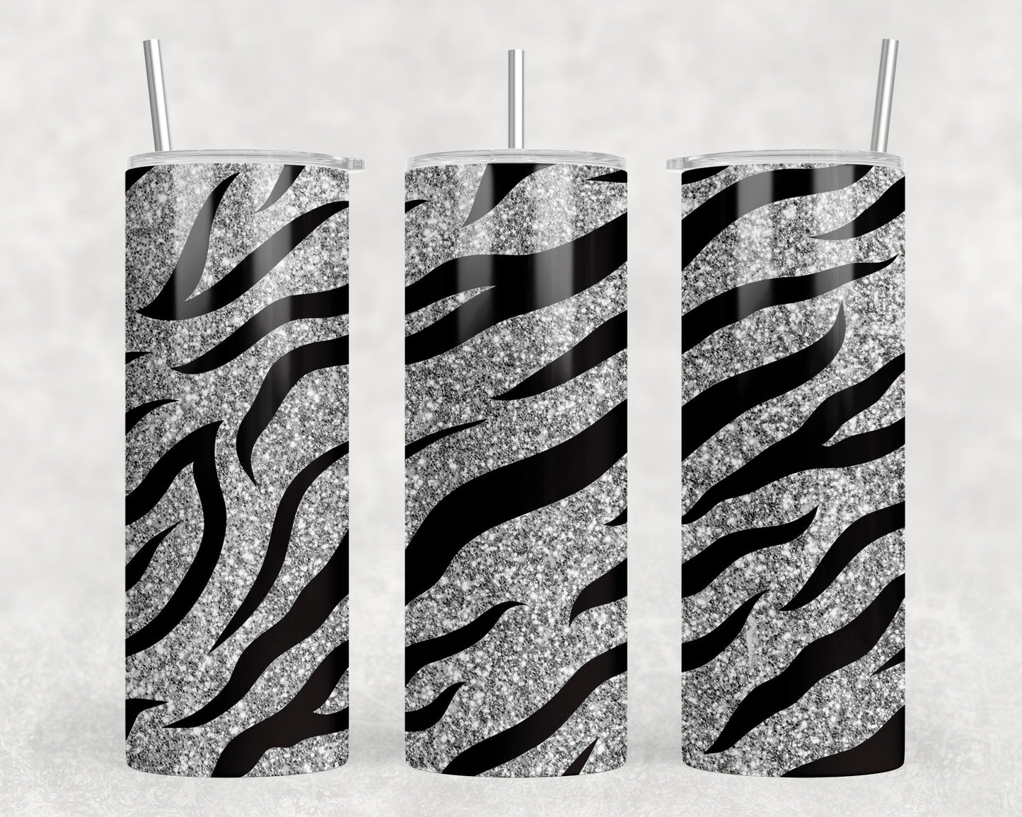 Zebra Print - 20 oz Steel Skinny Tumbler - Optional Blue Tooth Speaker - Speaker Color will Vary by Rowdy Ridge Co