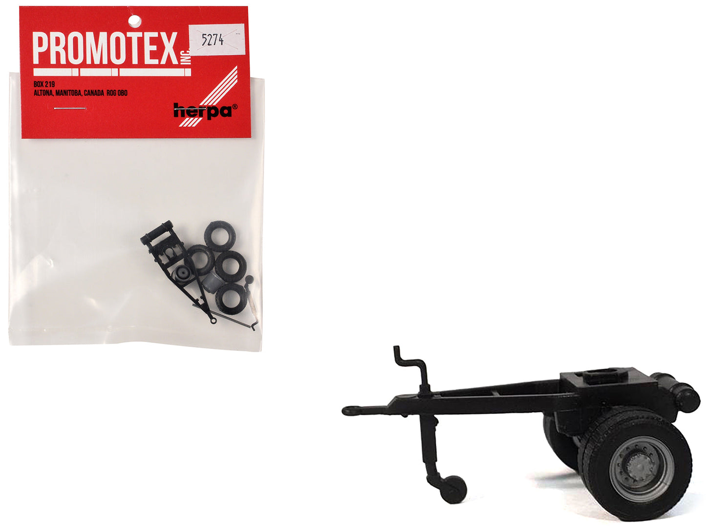 Single-Axle Converter Dolly 1/87 (HO) Plastic Model by Promotex  free shipping USA