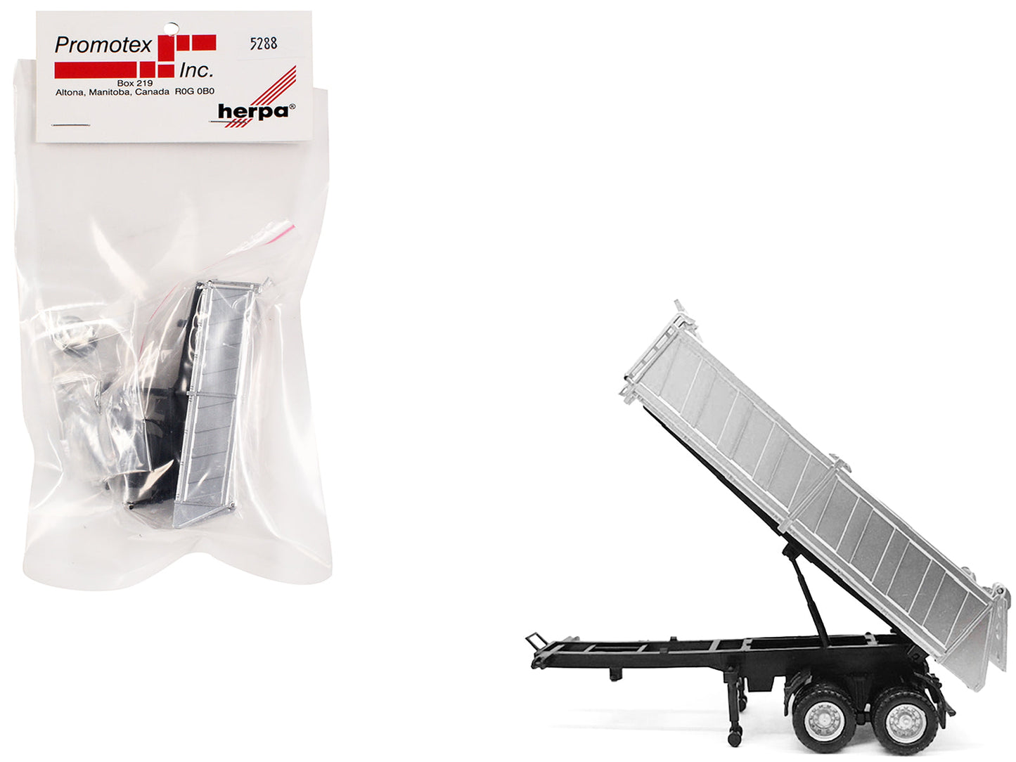 26ft Gravel Trailer Silver 1/87 (HO) Plastic Model by Promotex  free shipping USA
