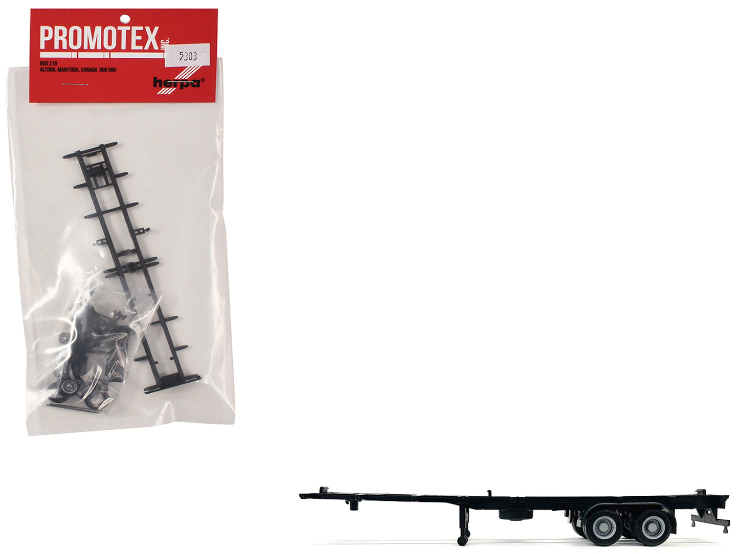 Container Chassis for 2-Axle 40ft Trailer 1/87 (HO) Plastic Model by Promotex  free shipping USA
