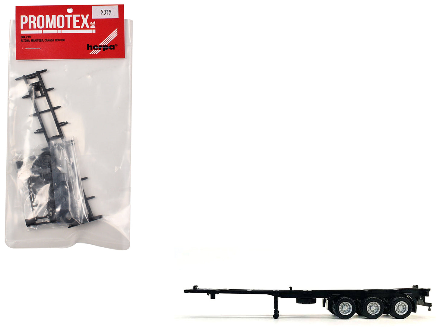Container Chassis for 3-Axle 40ft Trailer 1/87 (HO) Plastic Model by Promotex  free shipping USA