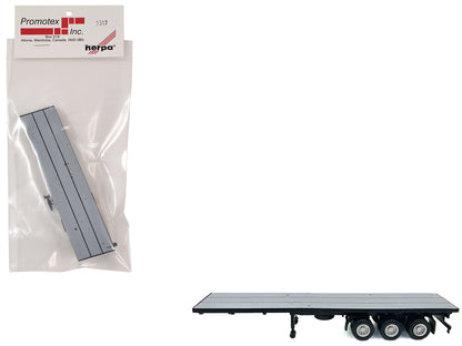 40ft 3-Axle Flatbed Trailer Gray Top 1/87 (HO) Plastic Model by Promotex  free shipping USA