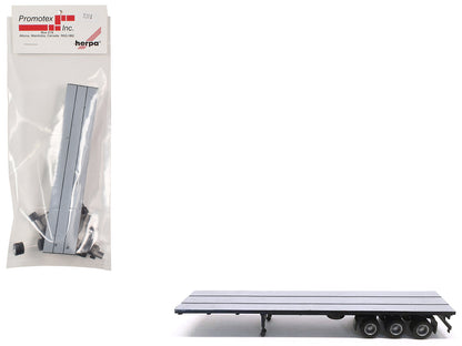 48ft 3-Axle Flatbed Trailer Gray Top 1/87 (HO) Plastic Model by Promotex  free shipping USA