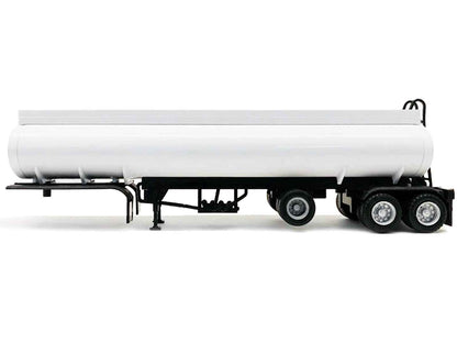 Tag-Axle Elliptical Tanker Trailer White 1/87 (HO) Plastic Model by Promotex