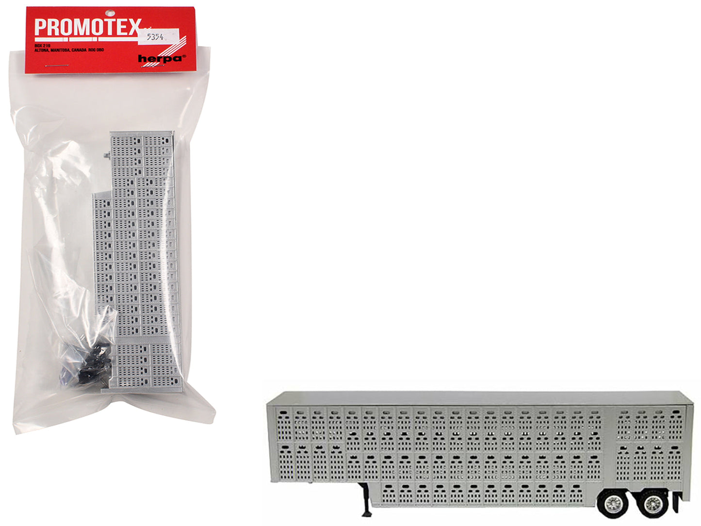 Livestock Trailer Silver 1/87 (HO) Plastic Model by Promotex  free shipping USA