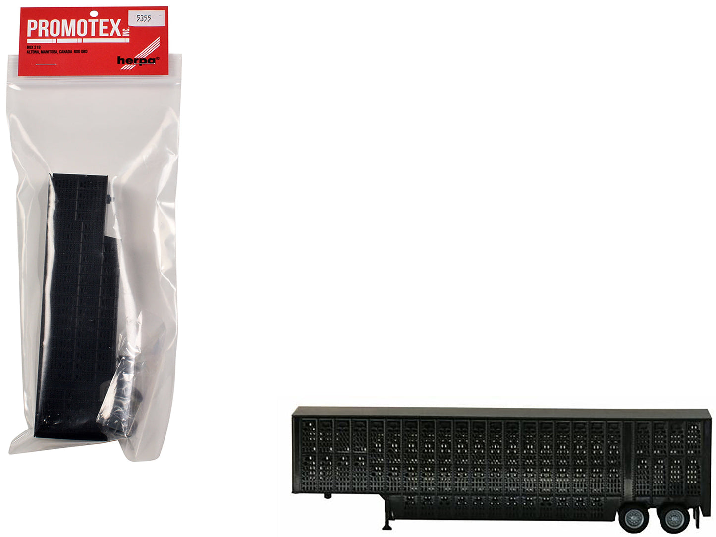 Livestock Trailer Black 1/87 (HO) Plastic Model by Promotex  free shipping USA