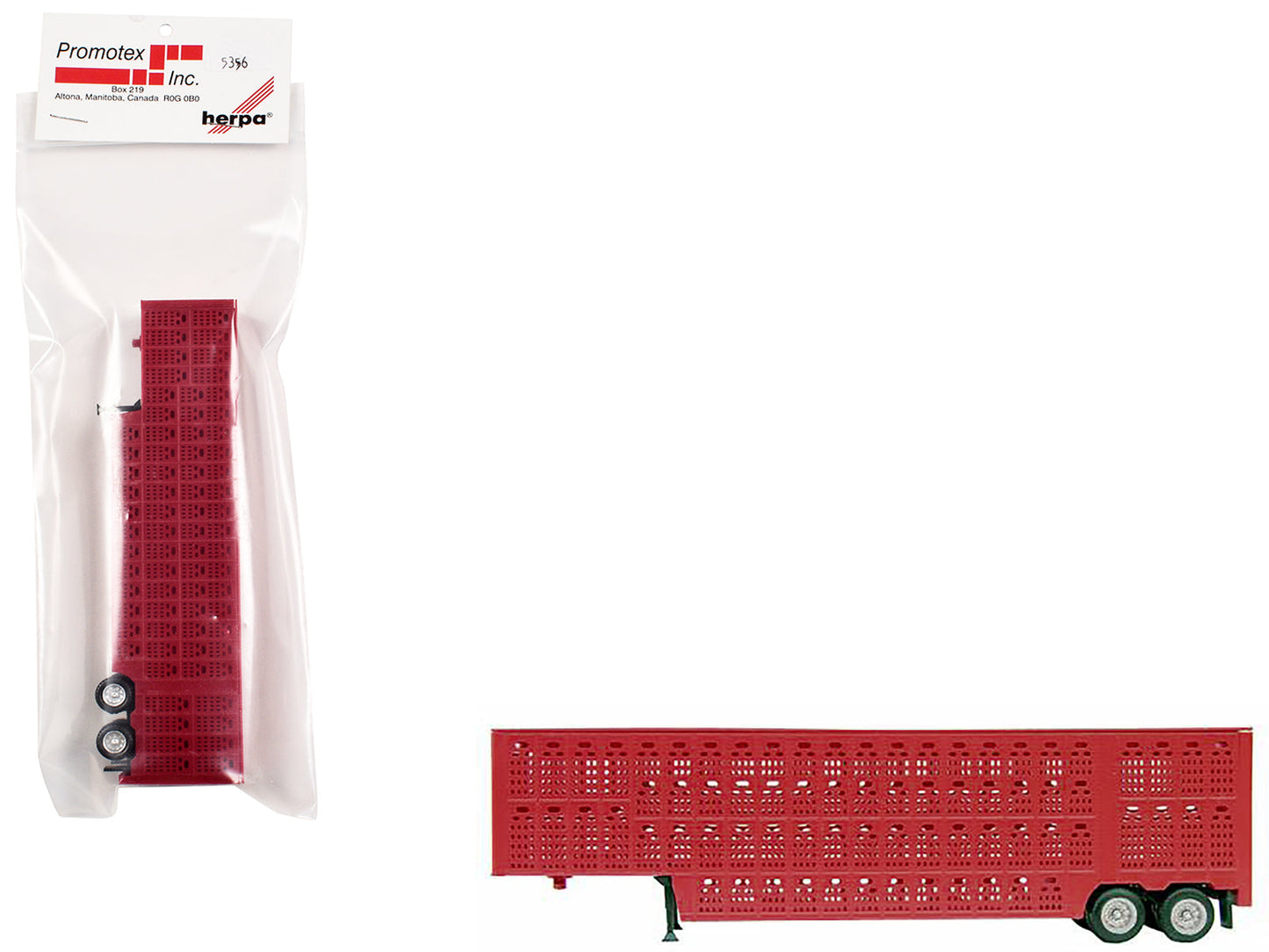Livestock Trailer Red 1/87 (HO) Plastic Model by Promotex  free shipping USA