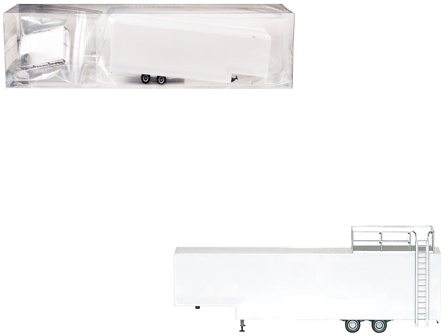 Race Horse Transport Trailer White 1/87 (HO) Plastic Model by Promotex  free shipping USA