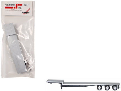 48ft 3-Axle Drop Deck Trailer with Chrome Wheels and Silver Top 1/87 (HO) Plastic Model by Promotex  free shipping USA