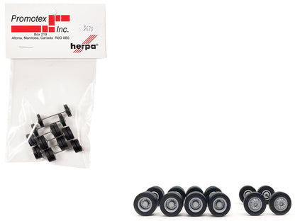 Planetary Hubs Wheel Set (2 Front and 4 Rear) 1/87 (HO) Plastic Model by Promotex  free shipping USA