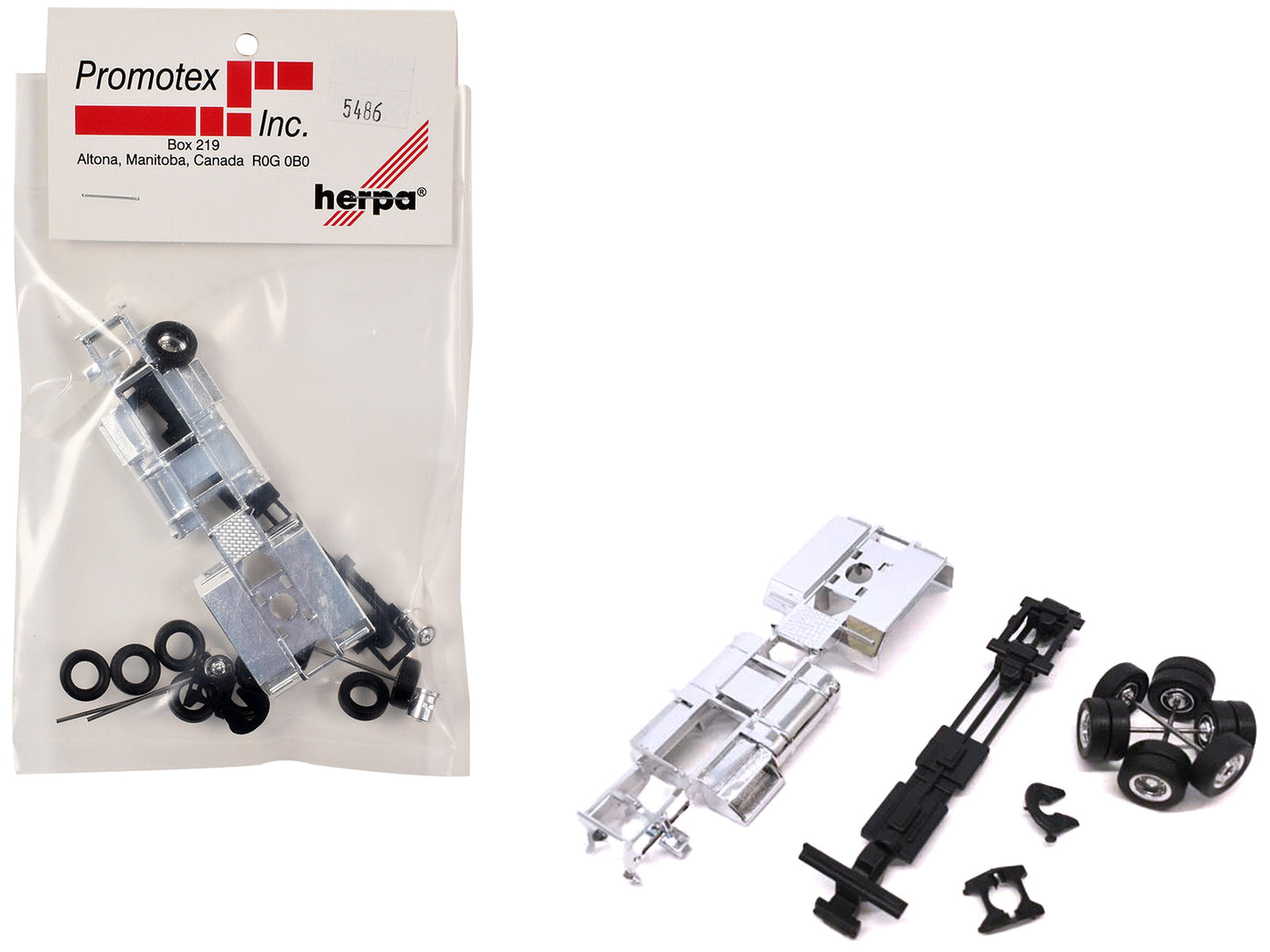 Chrome Chassis Kit for Kenworth or Peterbilt Cab 1/87 (HO) Plastic Model by Promotex  free shipping USA