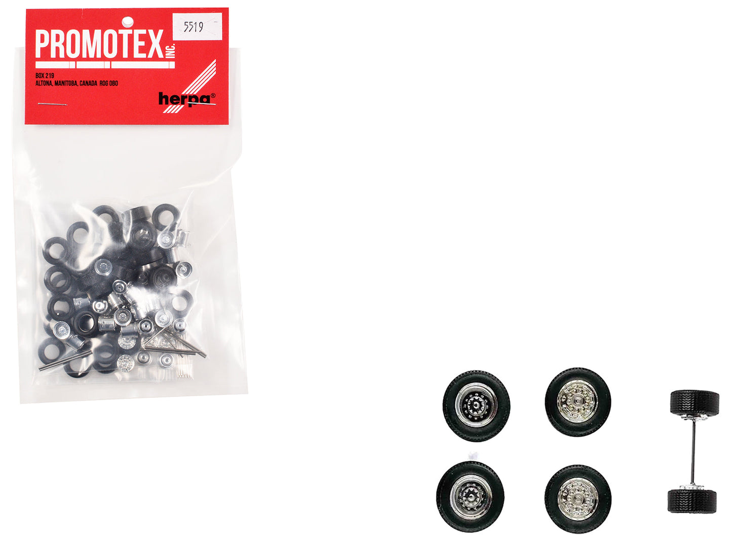 Super Singles with Fronts Sets of Wheels (10 Sets) 1/87 (HO) Plastic Model by Promotex  free shipping USA