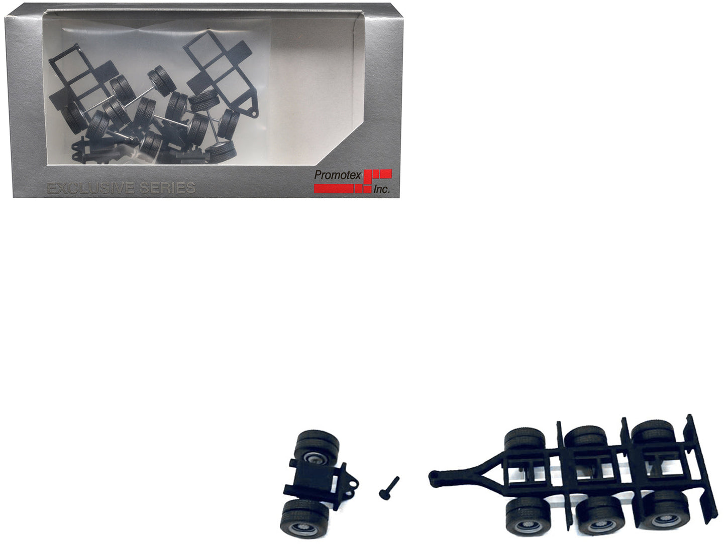 Lowboy Tri-Axle Booster with Integrated Rear Axle and Fenders (2 Sets) 1/87 (HO) Plastic Model by Promotex  free shipping USA
