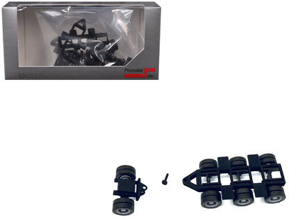 Lowboy Tri-Axle Booster with Integrated Rear Axle (2 Sets) 1/87 (HO) Plastic Model by Promotex  free shipping USA
