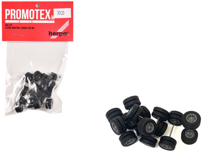 6-Spoke Rear Wheelset Set of 8 pieces 1/87 (HO) Plastic Model by Promotex  free shipping USA