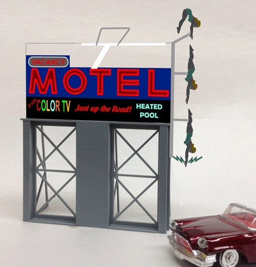 Miller Engineering 881651 O/HO Scale Motel Roadside Billboard
